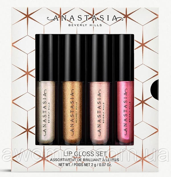 Уценка! Набір блисків для губ Anastasia Beverly Hills "Mini Lip Gloss Set Holiday (NEW!) (м'ята коробка)