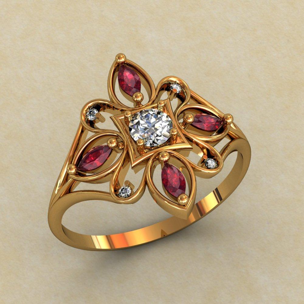 Кільце жіноче з камінням