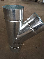 Тройник 45*нерж/оцинк 0,5/0,5 мм,диаметр 250/350 мм. дымоход с теплоизоляцией