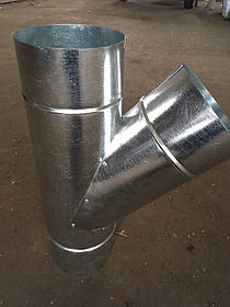 Трійник 45* Ф 300/400 мм., нерж/оцинк 0,8/0,5 мм,димар з теплоізоляцією