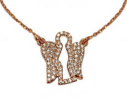 Кулон на ланцюжку XР. Позолота ЧВ. Камені: білий циркон. Довжина ланцюжка: 46 см Кулон: 17 мм