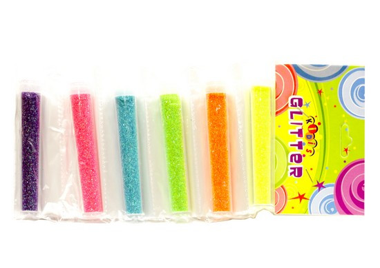 Глітер неоновий на стрічці 6 кольорів 6шт Kidis