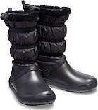 Чоботи зимові жіночі непромокальні дутики з хутром / Crocs women's Crocband Winter Boot (205314), Чорні 35, фото 5