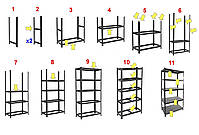 280х120х50 130 кг на полицю 6 полиць із сталі СТЛ-34 Стандарт поличний на зачепах торговий оцинкований, фото 7