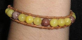 Браслет ЧАН ЛУ з натурального нефриту та яшми