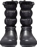 Чоботи зимові жіночі непромокальні дутики з хутром / Crocs women's Crocband Winter Boot (205314), Чорні 35, фото 6