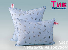 Ткань - Тік напірниковий Пірь*інки на голубому !