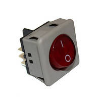 Кнопка круглая в квадратном корпусе 4 pin 16А 250V GAV 348R