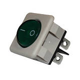 Кнопка кругла в квадратному корпусі 4 pin 16А 250V, фото 2