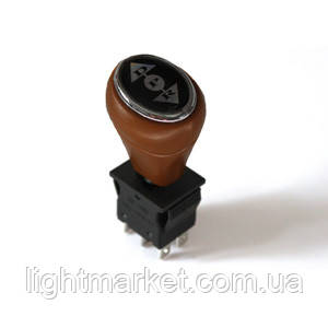 Кнопка важіль 6 pin 3 положення 16А 250V не фіксується Коричнева