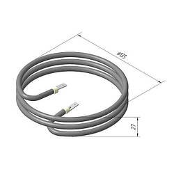 ТЕН 126 В 6,5/1,0 220 для апаратів цукрової вати ВСВ-4 КИЙ-В