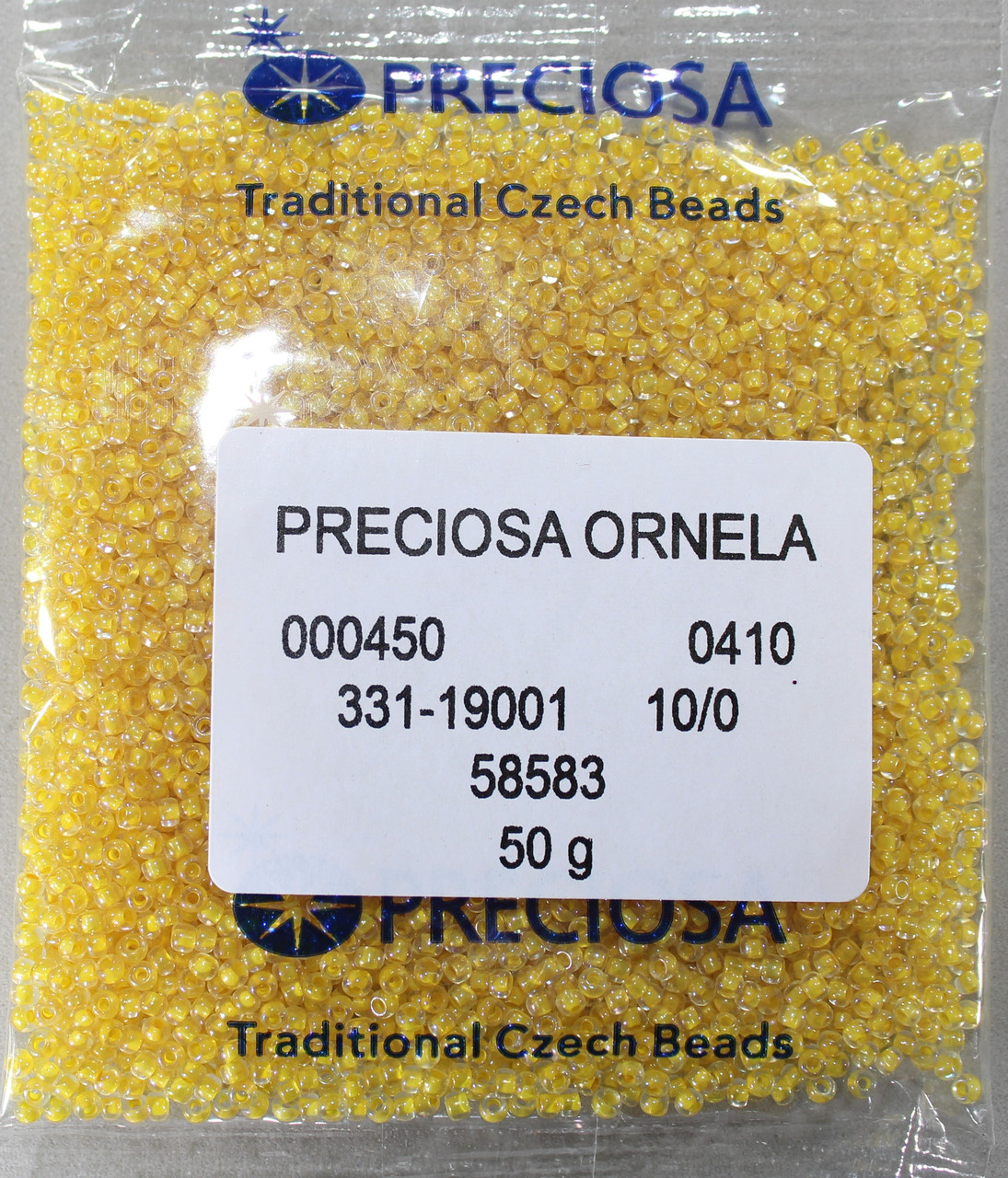 Бісер 10/0, No58583 жовтий, пофарбований усередині (пач.50 грамів), фото 1