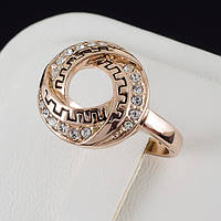 Чудное кольцо с кристаллами Swarovski и c позолотой 0476