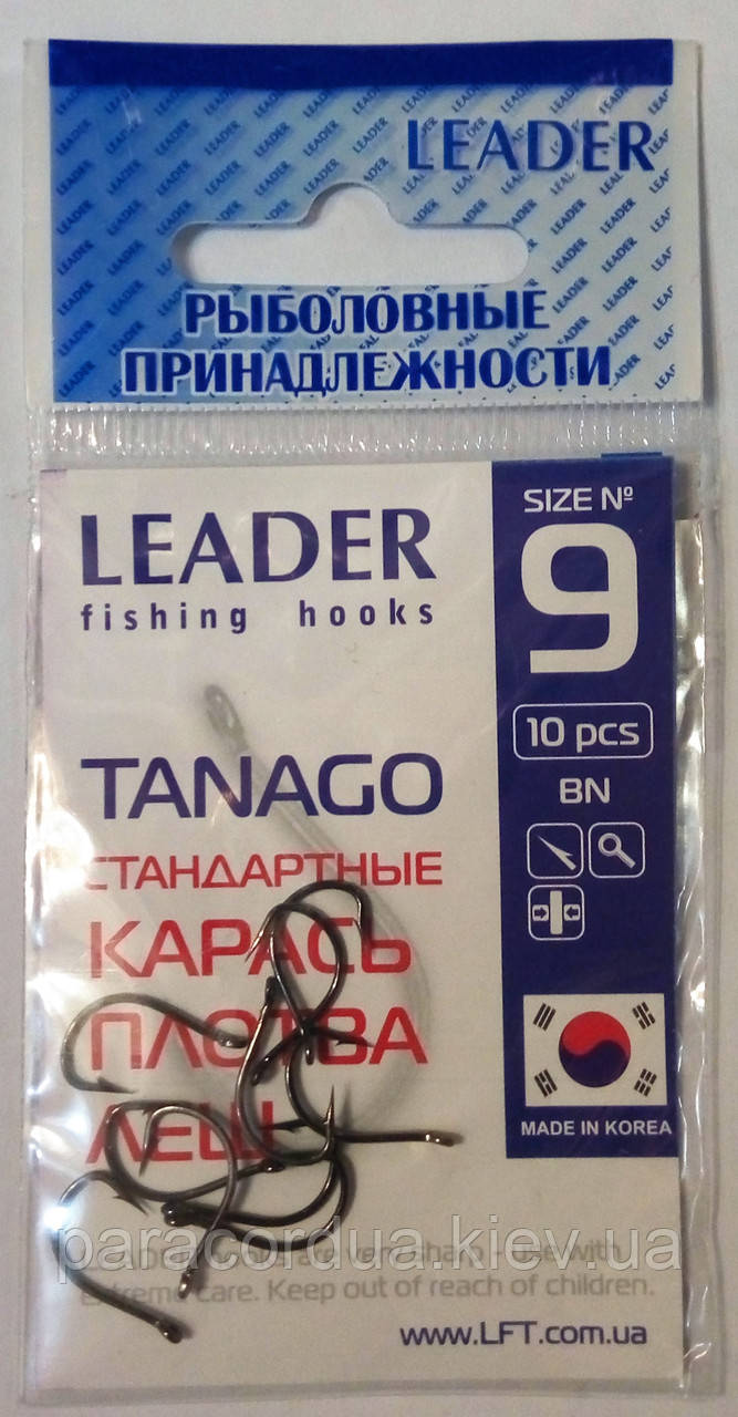 Гачки Leader, FANATIK, Metsui, White Shark, Flying Fish в упаковка TANAGO BN, 10 шт, 10