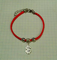 Красная нить - браслет с талисманом "Доллар"