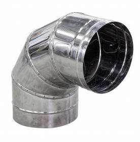Коліно 90* неіржавіюча сталь 0,5 мм, діаметр 200 мм димохід, вентиляція