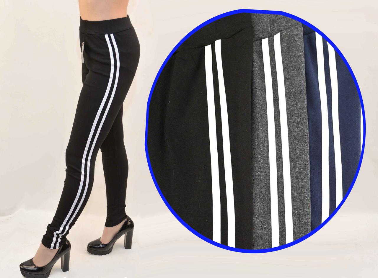 Лосини жіночі трикотажні з двома смужками Fashion