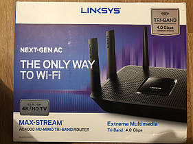 Linksys EA9300 AC4000 Tri-Band Wi-Fi 4 ядра 1.8 ГГц гарантія 6 міс.
