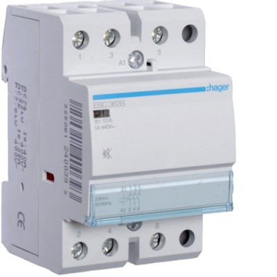 Контактор Hager 63A 2НО 24В безшумний ESD263S