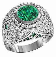 Кольцо женское серебряное Emerald