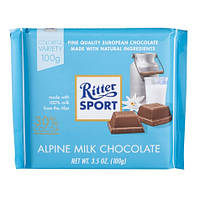 Шоколад молочный Ritter Sport Alpenmilch(Риттер Спорт альпийское молоко), 100 г