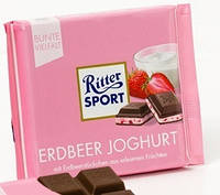 Шоколад молочный Ritter Sport Erdbeer Joghurt (Риттер Спорт с йогуртом), 100 г
