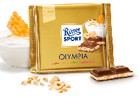 Шоколад молочный Ritter Sport Olympia (Риттер Спорт с фундуком и медом с молоком), 100 г