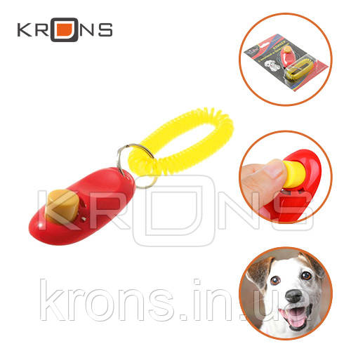 Клікер з кнопкою і браслетом для дресирування собак, фото 1