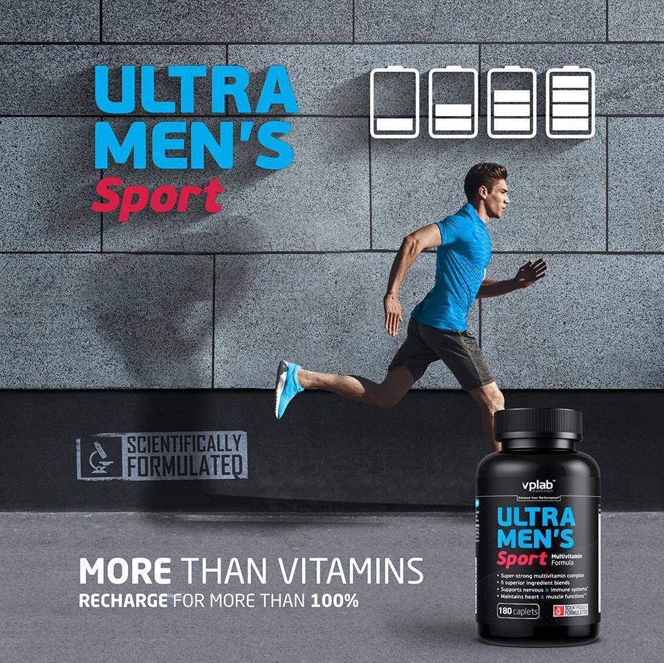VPLab Ultra Men s Sport Multivitamin 180 caplets - фото 2 - id-p852301420