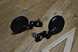 Дзеркала (пара) універсальні в ретро стилі круглі (чорні металеві) складаються D=80мм, винос-125мм, фото 4
