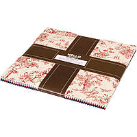 Набір тканин для печворка у французькому стилі, 42 шт. квадрати 25*25 см, Betsy's Basket Darlene Zimmerman