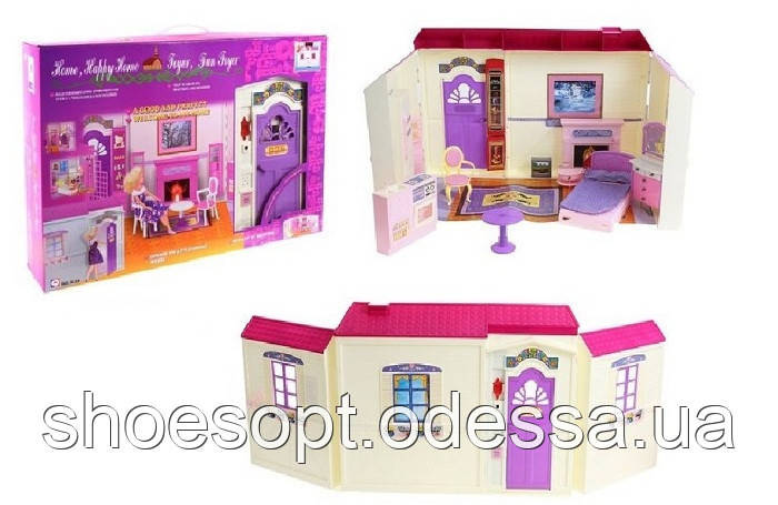 Будиночок для ляльок Барбі, вмикається камін, світло та музика, меблі, фото 1