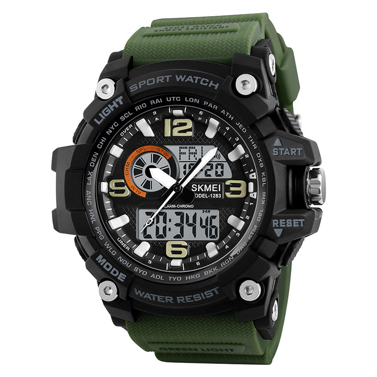Skmei 1283 disel зелені чоловічі спортивні годинник
