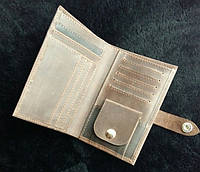 Мужской коричневый кошелёк из натуральной кожи (портмоне) ручной работы .