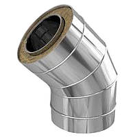 Отвод 45*нерж/оц. 0,8/0,5 мм,диаметр 250/350 мм. дымоход с теплоизоляцией