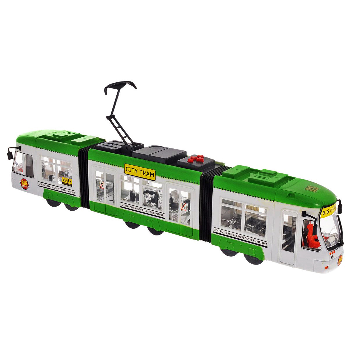 Міський інерційний трамвай City Tram зелений, 46 см, «Big Motors» (1258-1)