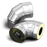 Відвід (коліно) сендвіч 90* нерж/оцинк. 0,8/0,5 мм., Ф300/400 мм. димар, фото 2