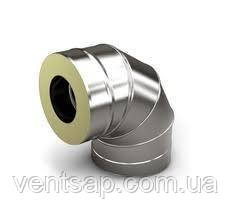 Коліно сендвіч 90* нерж/оц. 0,5/0,5 мм, діаметр 120/220 мм. димар