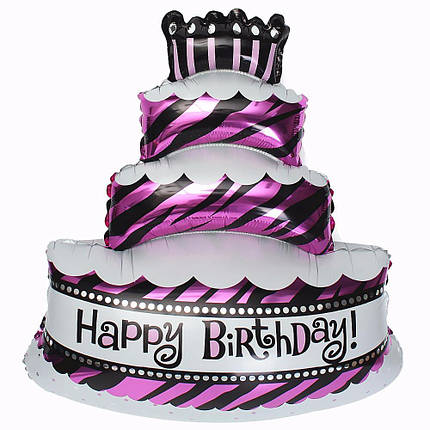 Міні-фігура 296 КИТАЙ-КТ Торт Happy birthday в смужку, фото 1