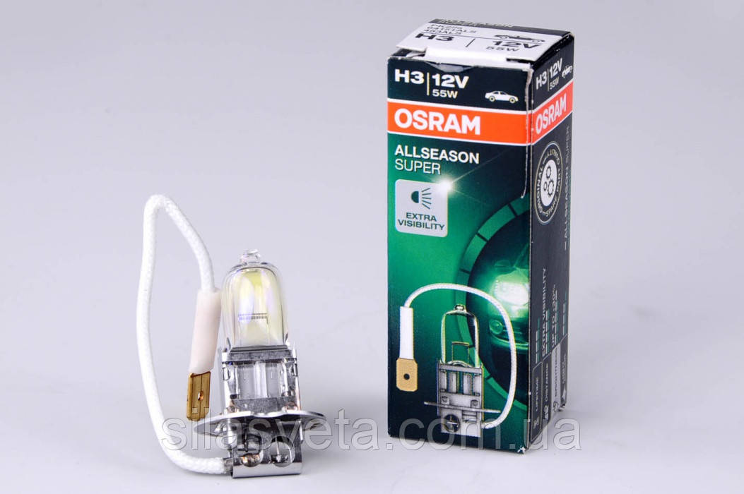 Автомобільна галогенова лампа "OSRAM" (H3) (ALLSEASON SUPER) (+30%)