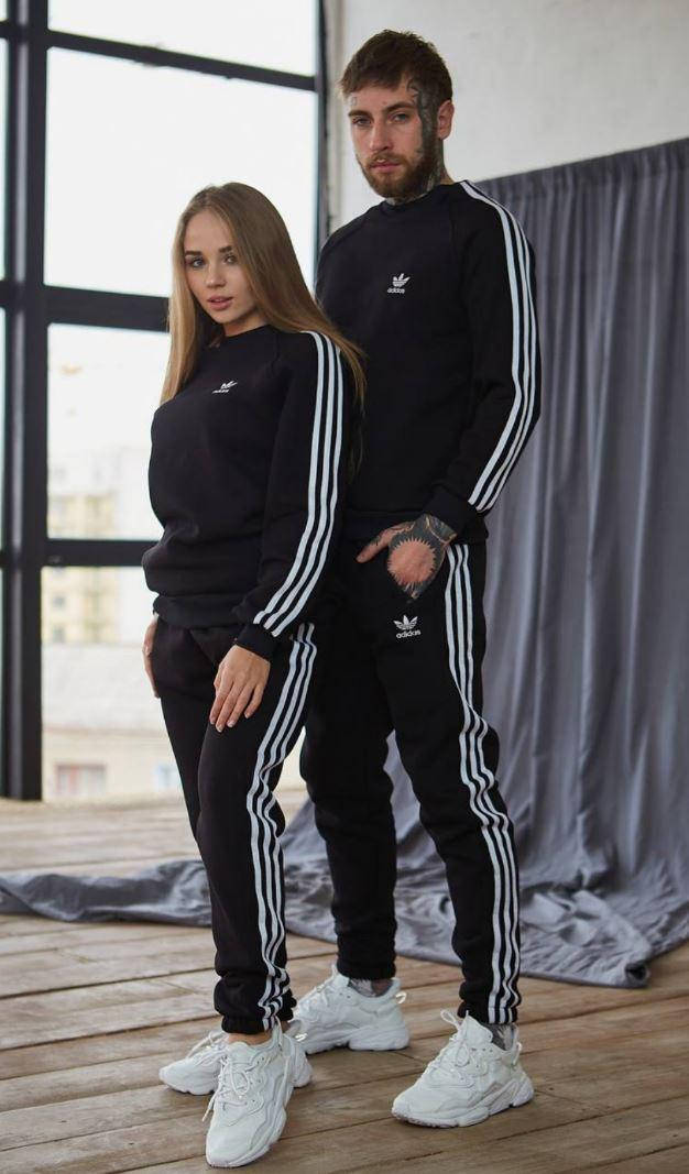 

Спортивный костюм для пары Спортивный костюм для девушки и парня Тёплый костюм Adidas Спортивный костюм Адидас