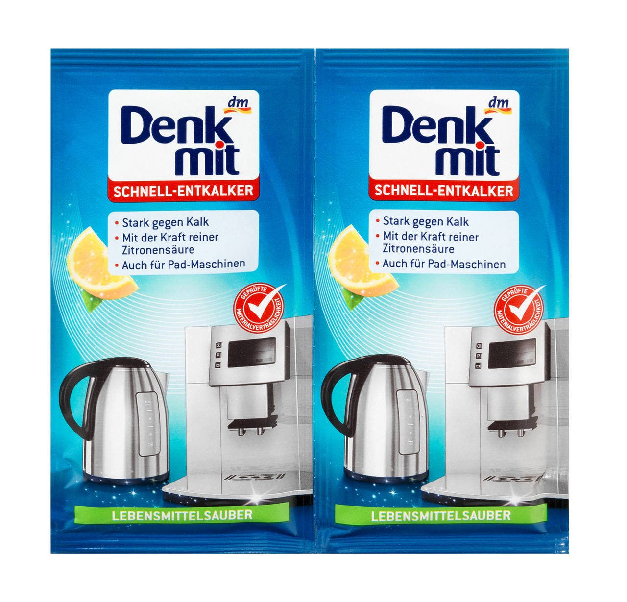 

Средство для быстрого удаления накипи для кофеварок и чайников Denkmit (2х25г)