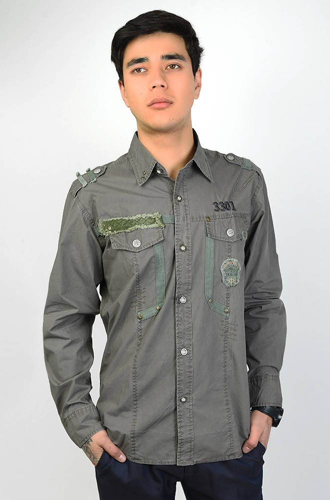 

Рубашка мужская серая 141125M