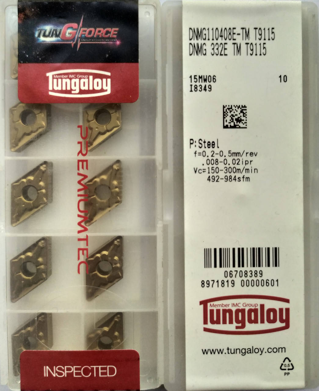 

DNMG 110408E-TM T9115 TUNGALOY ORIGINAL пластина твердосплавная ромб 55°