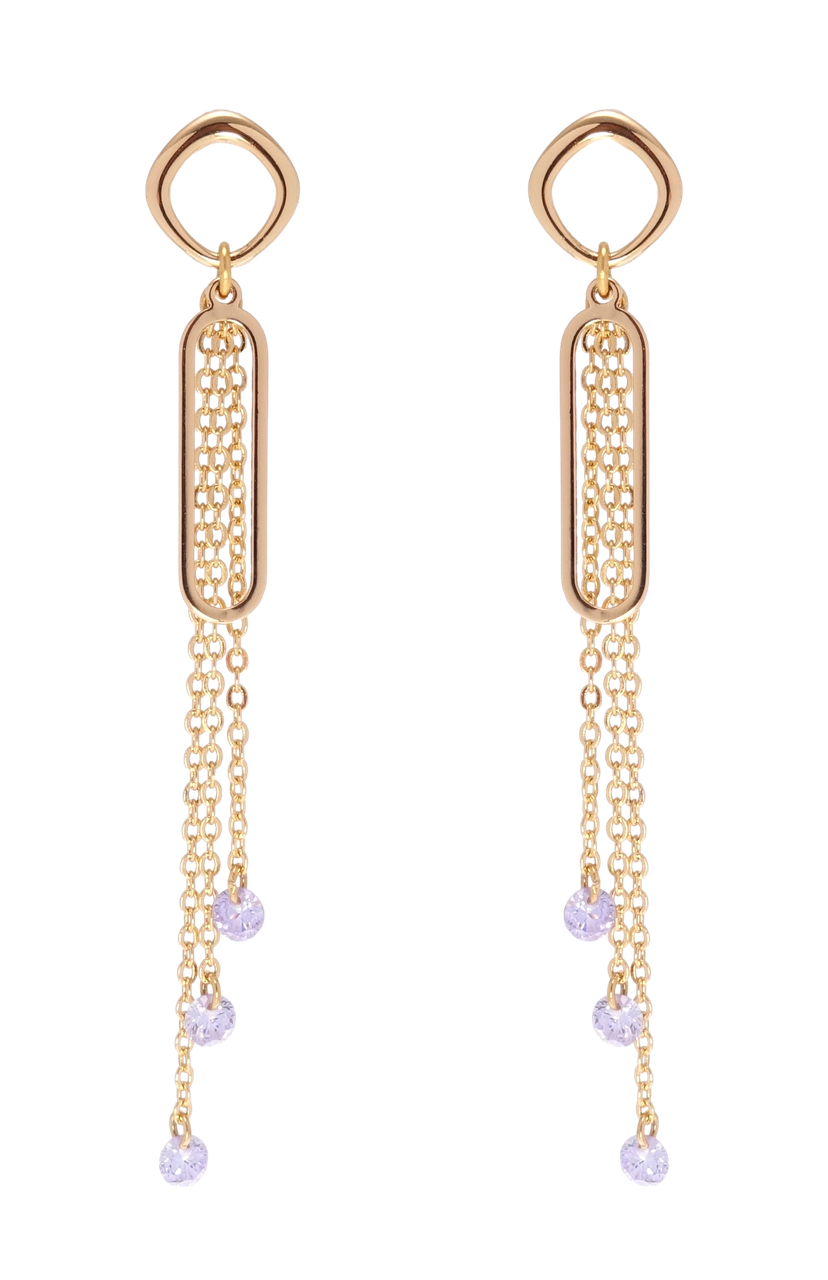 

Серьги Xuping Позолота 18K гвоздики (пусеты) "Подвески с сиреневыми фианитами"