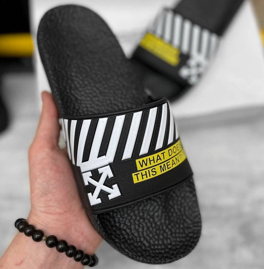 

Шлепанцы мужские пляжные шлепки / тапки в стиле Off White Турция. Живое фото, Черный
