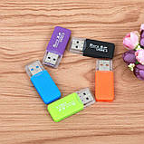 Карт рідер, card reader micro sd, колір салатовий, фото 4