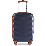 Чемодан дорожній з полікарбонату , Валіза на 4 колесах 360* WINGS 402 Exlusive , міні 48х35х20 , синій, фото 4