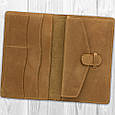 Портмоне універсальне з відділенням для документів та монет "7 чудес світу" з натуральної шкіри Crazy Horse, фото 4