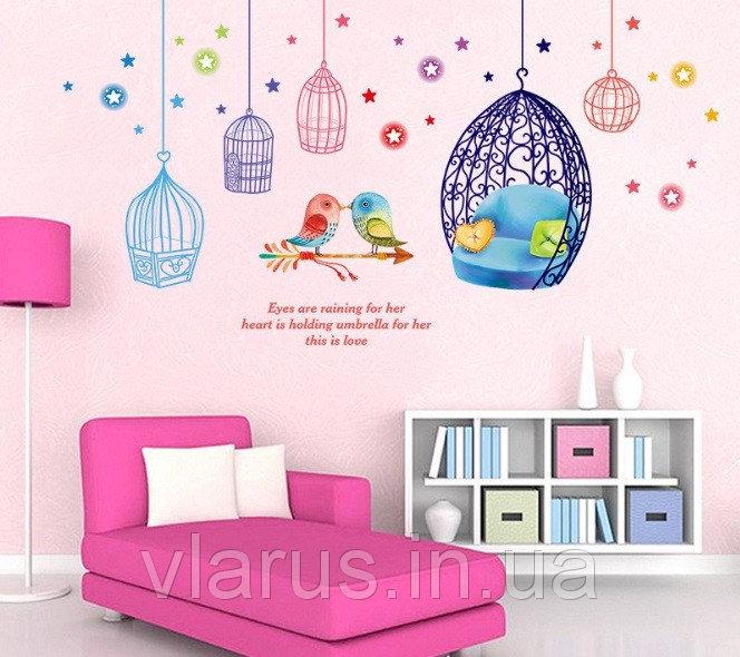 Наклейка в детскую на стену Птички с клетками (ID#852913093), цена: 411 ...